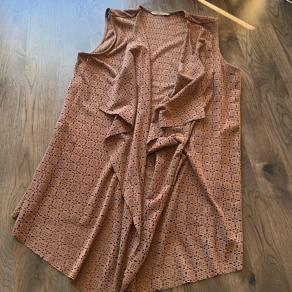 Soft Surroundings Faux Suede Laser Cut Vest